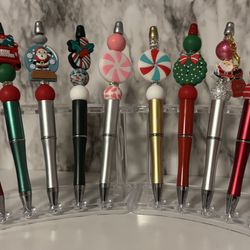 Handmade Christmas beaded pens