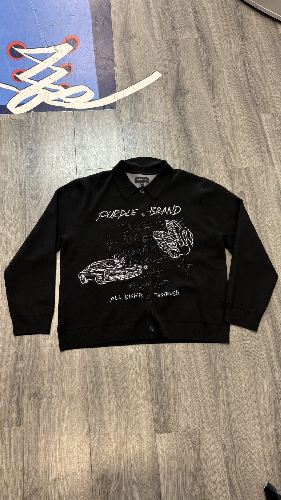 Purple Brand Embellished Collar Cardigan