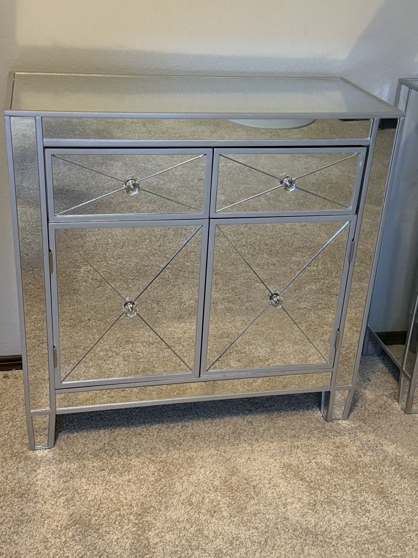 2 Mirrored Side Tables