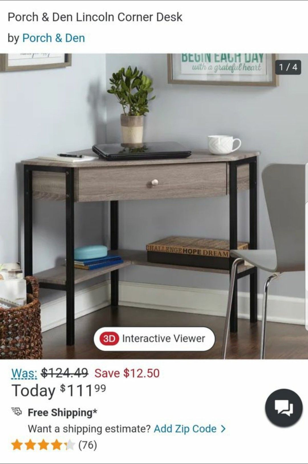 Faux Wood Corner Desk