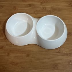 Dog Bowl Food And Water White