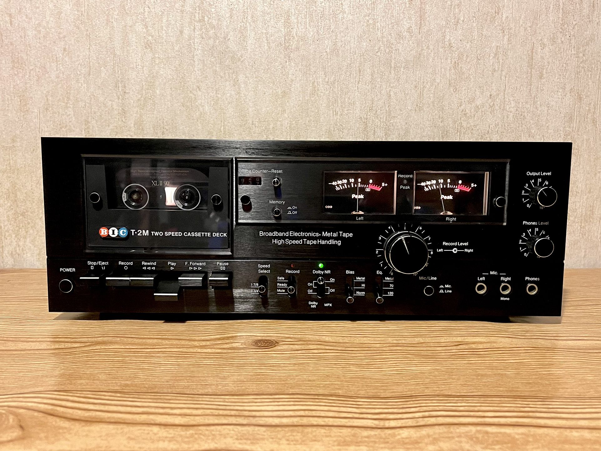 Vintage BIC T-2M 2 Speed Stereo Cassette Deck *New Belts Serviced*