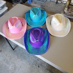 Cowboy Party Hats, 3 Of The 4 Light Up