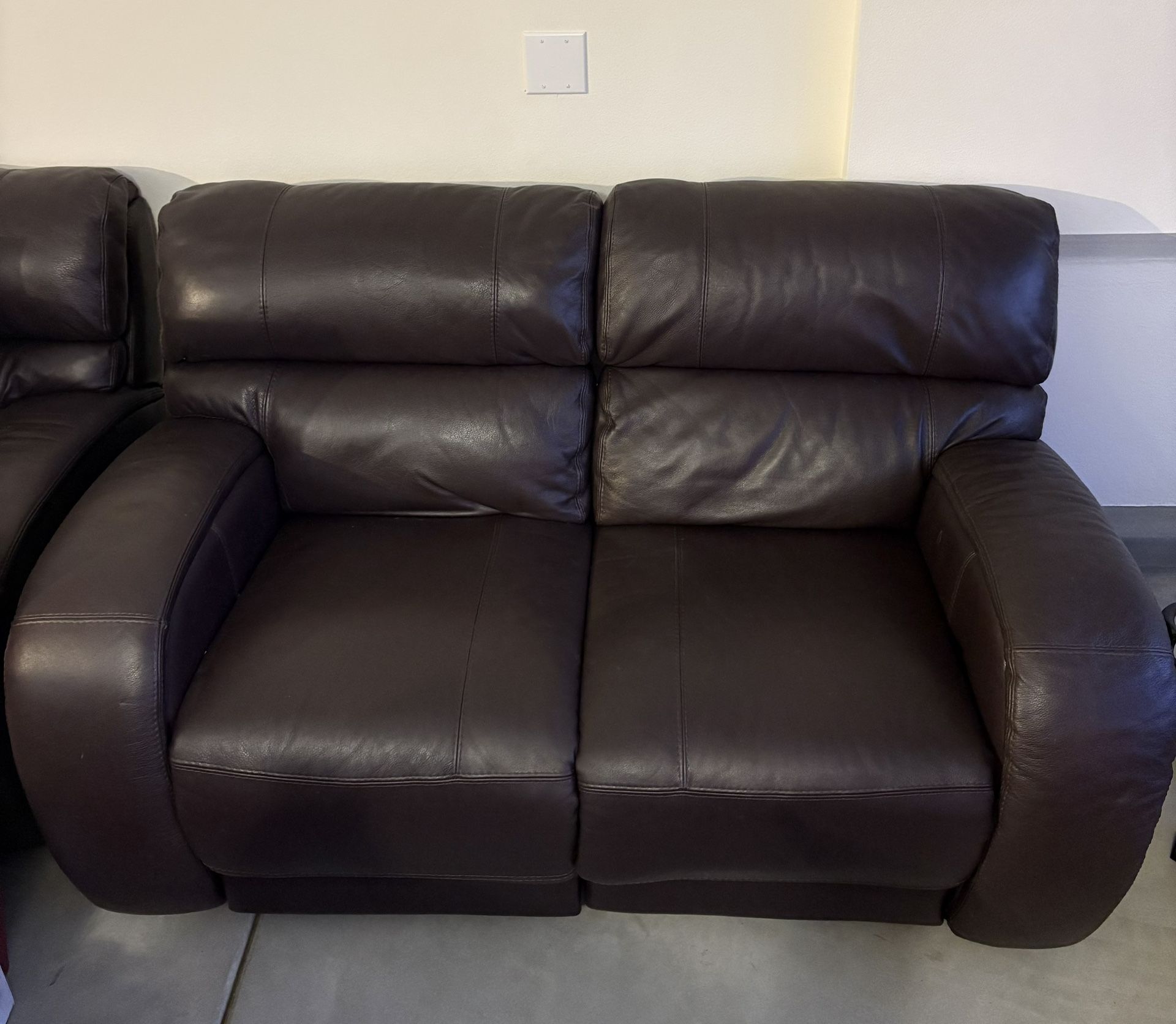 Matching Set - Genuine Leather Reclining Sofas
