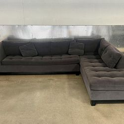 ( Free Delivery ) ABC Carpet & Home Cobble Hill Dark Gray Sectional Couch