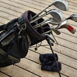 Golf Clubs and bag.