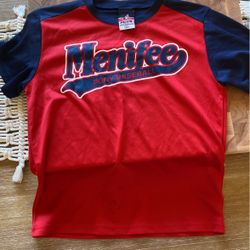 Red Menifee Pony Baseball Jersey Shirt Youth Small S