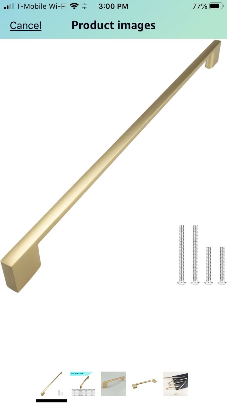 Brushed gold 14” cabinet or drawer pulls (6)