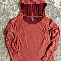 REI Knit Hoodie Women’s Medium Terracotta Orange Long Sleeve Pocketed