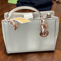 MICHAEL KORS PURSE - WHITE/ROSE GOLD