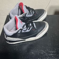 Jordan 3 youth size 3 black cement 