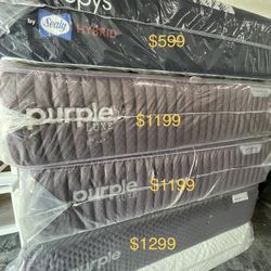 New Queen Size High-end Mattresses (sealy, Purple, King Koil)
