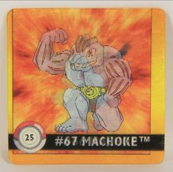 Pokémon #67 Machoke Sticker Card