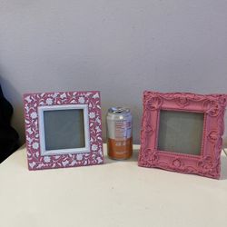 *$5 EACH* 7” x 7” Pink Resin Picture Frame for 3 3/4” x 3 3/4” Picture *$8 for BOTH*