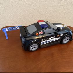 Mighty Fleet Power Movers 15” Interactive Police Car Toy – Motion Drive Motorized Action, Flashing Lights & Siren, Working Spotlight