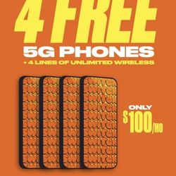 4 Lines x $100 Monthly With Unlimited Service 