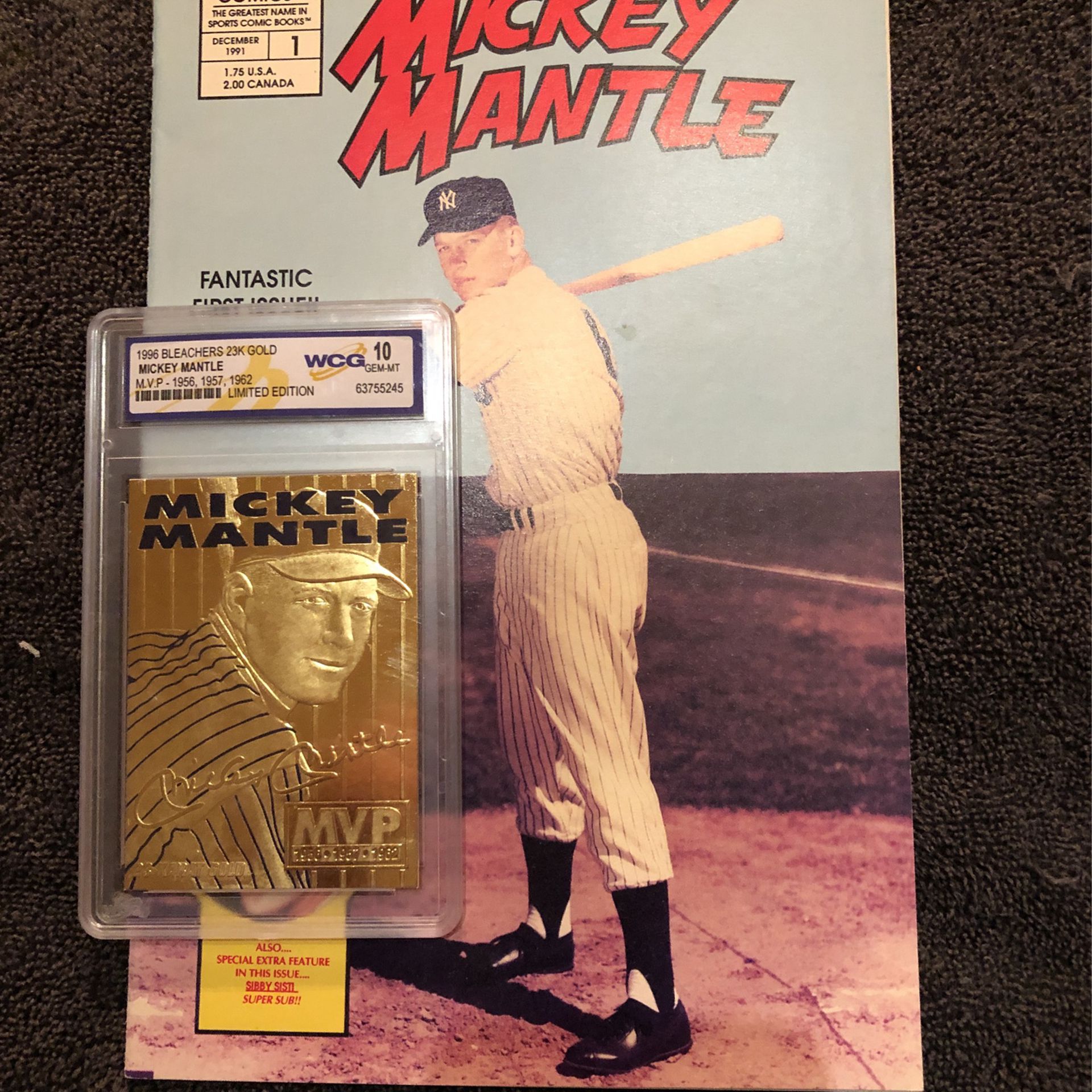 Mickey Mantle Comic And Baseball Card