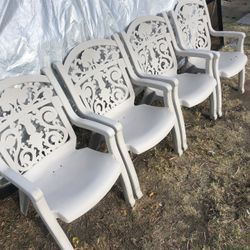 Plastic patio chairs Outdoor Chairs 4for35 for Sale in Pomona CA