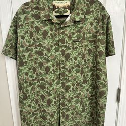 WARRIOR CAMOS 2XL Men’s Short Sleeve Frog skin Button Down
