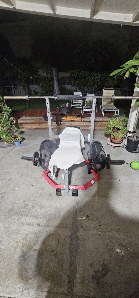 Olympic weights an bench