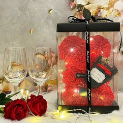 NEW ROSE BEAR WITH LED LIGHTS 