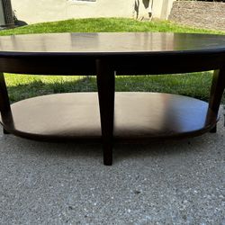 Oval Wood Coffee Table
