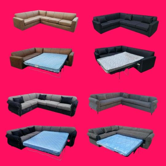 Brand NEW SECTIONAL COUCHES Sofas CHAISE Lounge With SLEEPER
