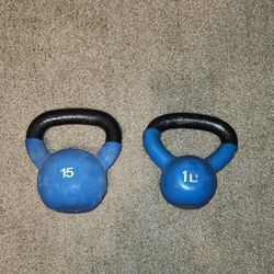 Kettle Bell 15 lb and 10 lb Cast Iron