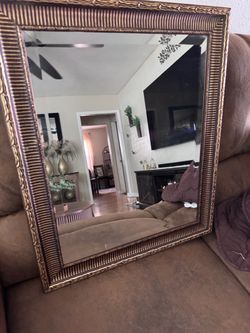 Large Wall Mirror with Gold Ornate Frame 20x24