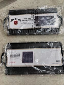 New Jim Beam Double Sided cast iron grill