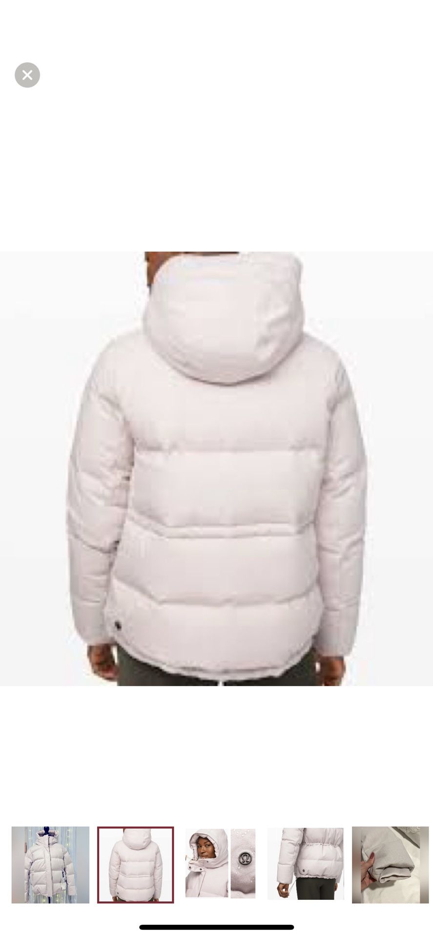 NWT Lululemon Wunder Puff Jacket *Wool Heathered Light Chrome Size 8