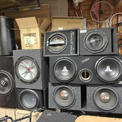 Lots And Lots Of Car Audio Subs Amps Complete Packages 