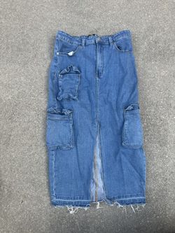 Cargo Denim Skirt