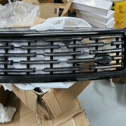 Compatible for Land Rover -Range Rover Vogue l-2017 Front Grille Racing Grills Black/Black-Chrome Upper Bumper Intake Hood Mesh Grid(All Black