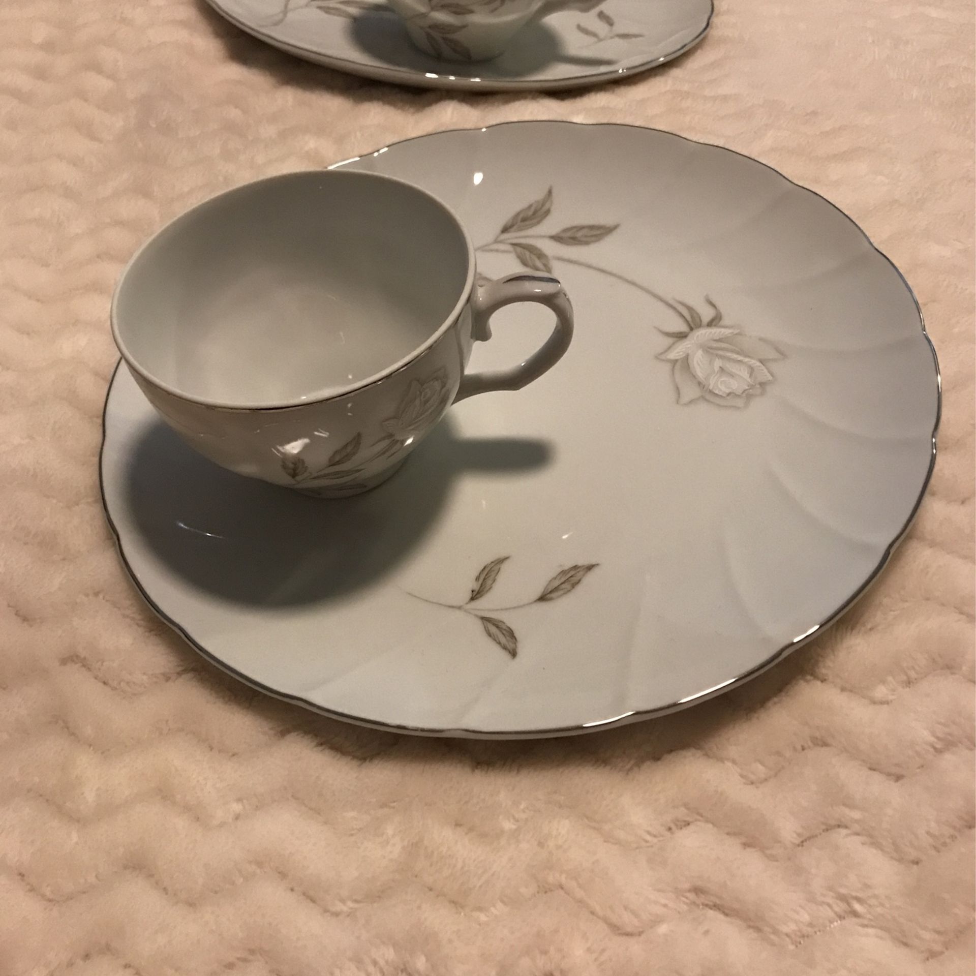 Beautiful Teacup And Dessert Plate Jonas Roberts Blanca 500 Made In Japan