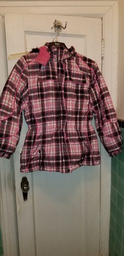 ARIZONA Pink Plaid 3 in 1 Coat Size 16 1/2 KIDS