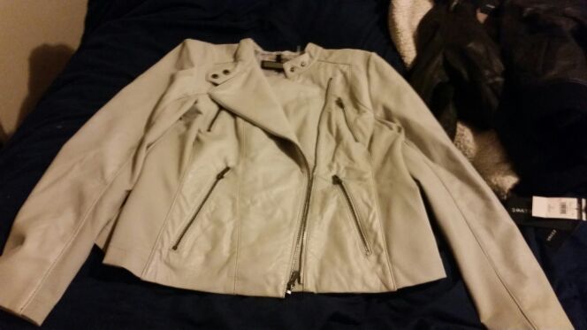 Women's large leather jacket
