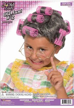 Old Lady Old Aunt Wig Child Size