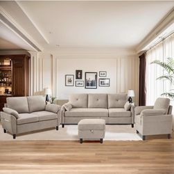 Brand New Sectional Sofa Set (3-Seater + Loveseat + Chair + Ottoman)