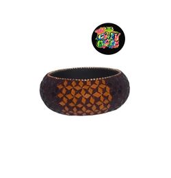 Geometric Design Brown/Orange Cut Glass Bangle Bracelet Geodesign