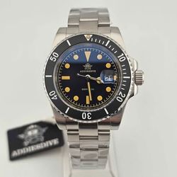 🦖Addiesdive Vintage-Style 40mm Quartz Diver – New in Box 🦖