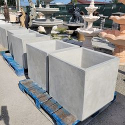 Concrete Square Planter / Cement Backyard Patio Pots Garden Planters