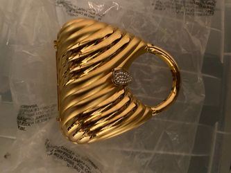 Gold Metal Handbag Minaudière Clutch