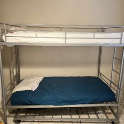 Light gray triple Bunk Bed 