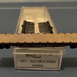 Atlas N Scale Flat Car w/Stakes - Southern