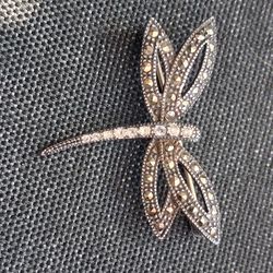 Judith Jack Sterling Silver 925 &Marqusite Broach...Vintage