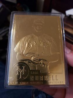 Carl Hubbell 22k mint gold card