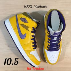 Size 10.5 Air Jordan 1 Mid Retro “Lakers (2013)”🏀