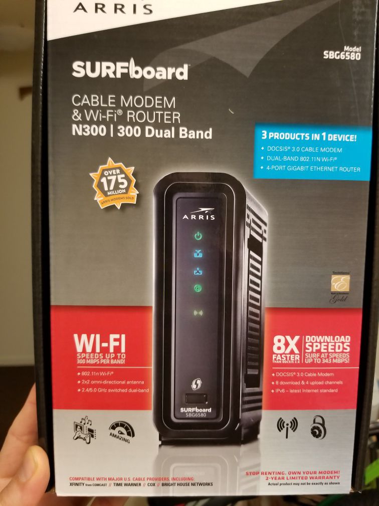 REDUCED Arris Surfboard Cable Modem & Wi-fi Router Model SBG6580