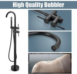 Freestanding Bathtub Faucet Floor Mount  Tub Filler Swivel Spout  High Standing 